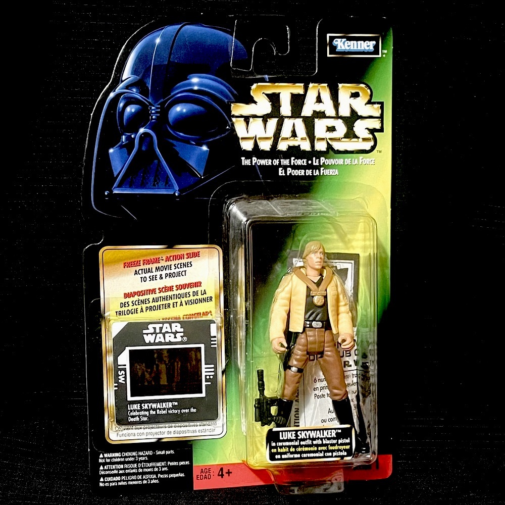 1997 Star Wars CEREMONIAL LUKE SKYWALKER 3.75” Figure + Freeze Frame Slide